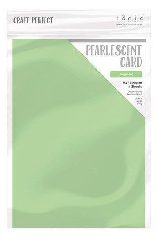 Tonic Studios Pearlescent Card DIN A 4 Fresh Mint 5 Blatt