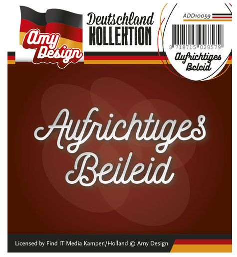 Amy Design Deutschland Kollektion Stanzschablone Aufrichtiges Beileid ADD10059