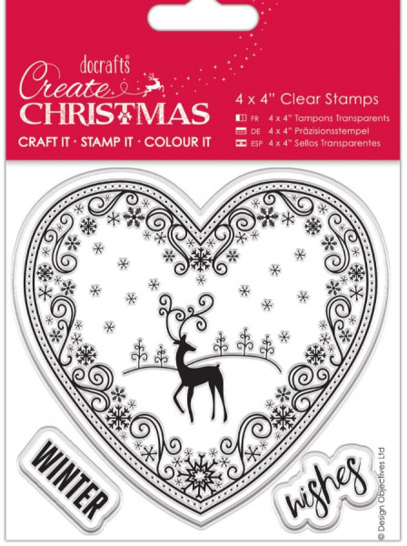 docrafts Create Christmas Clear stamps filigree scene PMA 907245