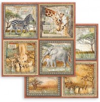 Stamperia Scrapbooking Double face sheet - Savana 4 cards Stamperia Scrapbooking Double face sheet - Savana 4 cards