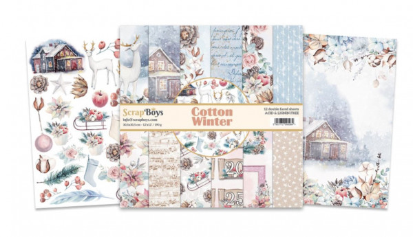 ScrapBoys Paper Pack 12x12 Cotton Winter
