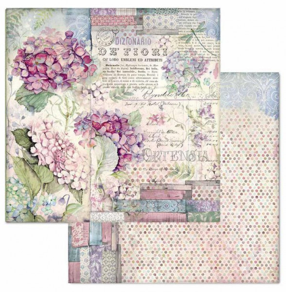 Stamperia Designpapier Double Face Paper Hortensia