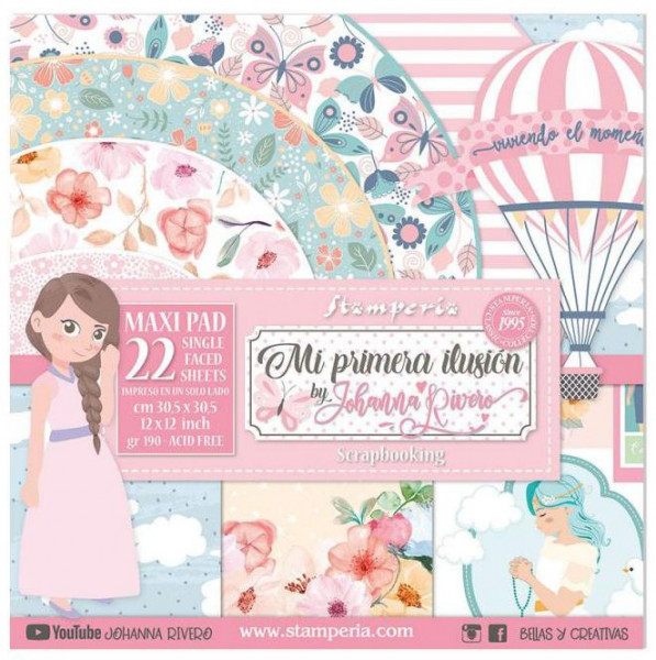 Stamperia 12x12 Maxi Paper Pad Mi primera ilusion nina