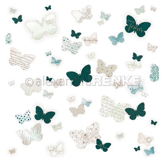 alexandraRENKE Designpapier gemusterte Schmetterlinge