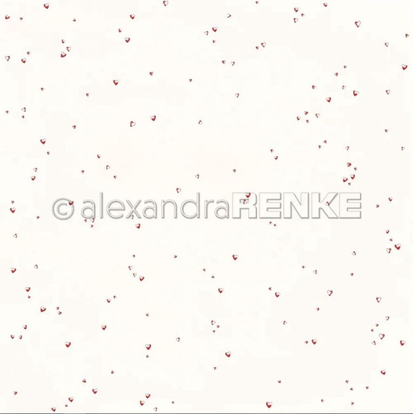 alexandraRENKE Designpapier 'Herzchen rot' 200g/m²