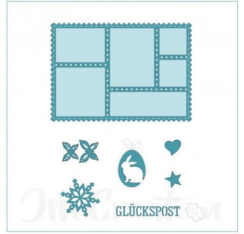 JM Creation A6 Geteilte Briefmarken - Stanzschablone