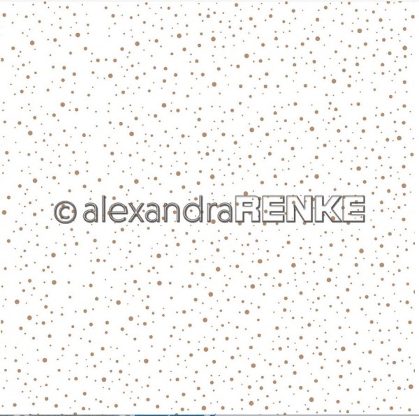 AlexandraRENKE Designpapier 'Schneegestöber Gold auf Weiß'
