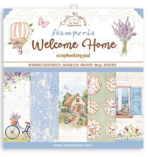 Scrapbooking Small Pad 10 sheets cm 20,3X20,3 (8"X8") - Create Happiness Welcome Home