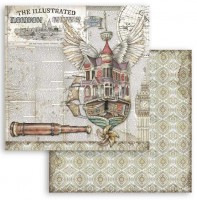 Stamperia Scrapbooking paper double face Lady Vagabond flying ship 12x12 Stamperia Scrapbooking paper double face Lady Vagabond flying ship 12x12