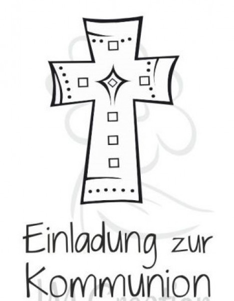 JM Creation Clear Stamps Einladung Kreuz Kommunion