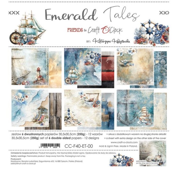 Craft O'Clock Emerald Tales 12x12 Inch Paper Set