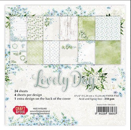 Craft&You Lovely Day Small Paper Pad 6x6 24 Bg