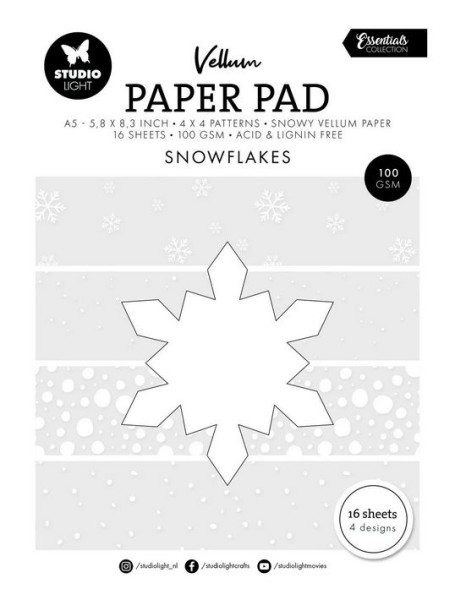 Studio Light • Essentials Vellum Paper Pad Snowflakes