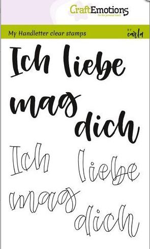 CraftEmotions Handletter Clear Stamps Ich liebe dich