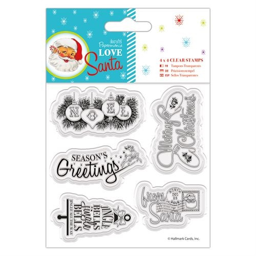 docrafts love Santa Clear Stamps mixed sentiments