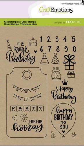 CraftEmotions clearstamps A6 - Birthday (Eng) Provoke