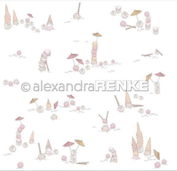 AlexandraRENKE Designpapier Eis mit Schirmchen