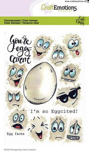 CraftEmotions Clear Stamps Egg Faces - Eigesichter