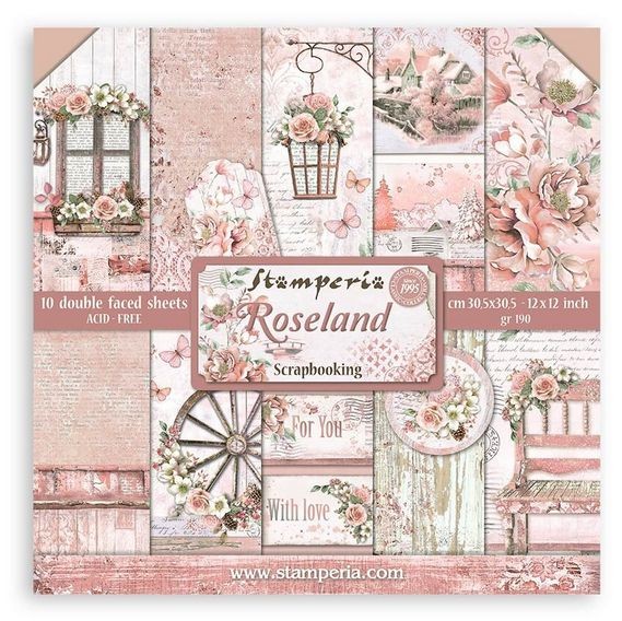 Stamperia 12x12 Paper Pack Roseland