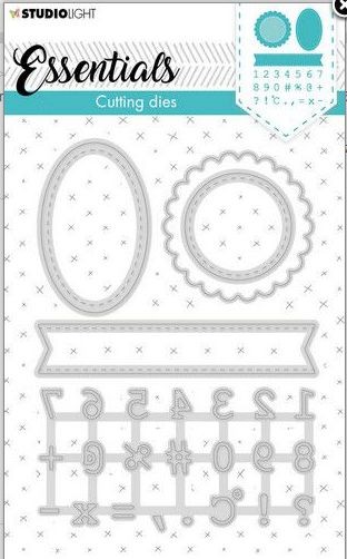 Studio Light Embossing Die Cut Stanzschablonen Numbers Zahlen Rahmen Essentials nr.359