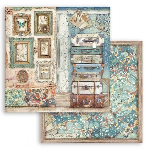Stamperia 12x12 Scrapbooking paper double face - Luggage