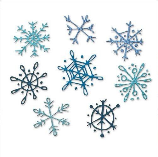 Sizzix Thinlits Die Set 8PK - Scribbly Snowflakes 665582 Tim Holtz