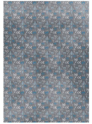 Ursus Designkarton Religion blau/silber DINA4