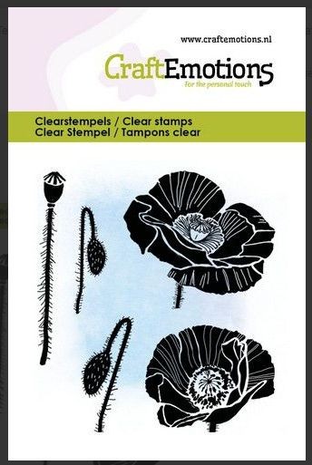 CraftEmotions Clearstamps 6x7cm - Mohn
