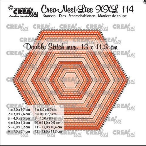 Crealies Crea-nest-dies XXL Sechsecke double stitch 13x11,3cm
