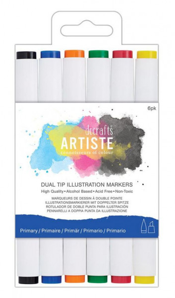 docrafts Artiste Dual Tip Illustration Markers primary