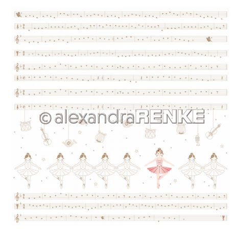 alexandraRENKE Designpapier Ballerina mit Noten