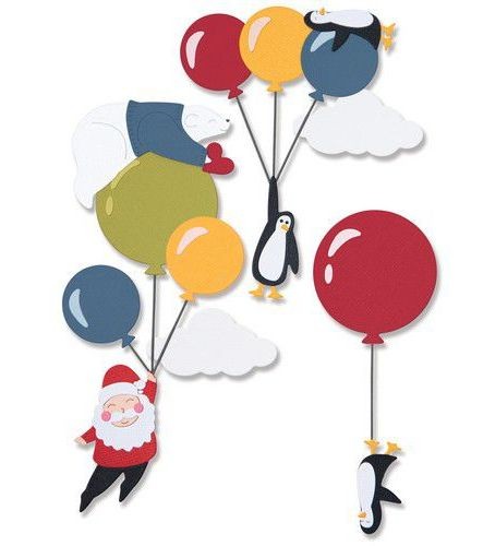 Sizzix Thinlits Die Set 10PK Festive Sky Party 665948 Olivia Rose