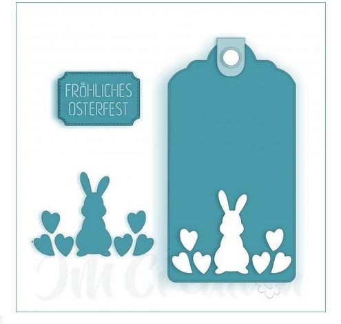 JM Creation Hasen-Etikett - Stanzschablone