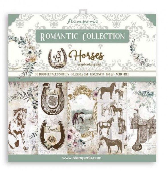 Stamperia Paper Pack 12x12 Romantic Collection Horses