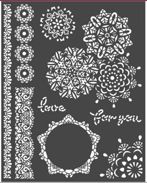 Stamperia Thick Stencil 20x25 cm - Passion laces