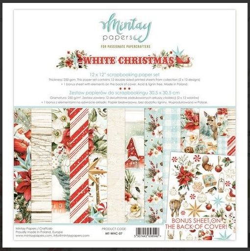 Mintay 12 x 12 Paper Set - White Christmas