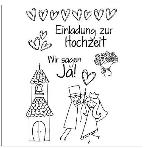 efco clear stamps Stempelset Einladung zur Hochzeit