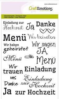 CraftEmotions Clear Stamps Textstempel Hochzeit