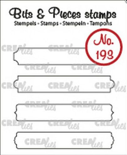 CREALies clear stamps Bits & Pieces Text Strips Set B outline