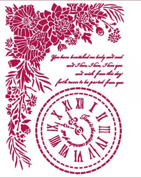 Stamperia Stencil G 21x29,7 cm - Romantic Journal clock