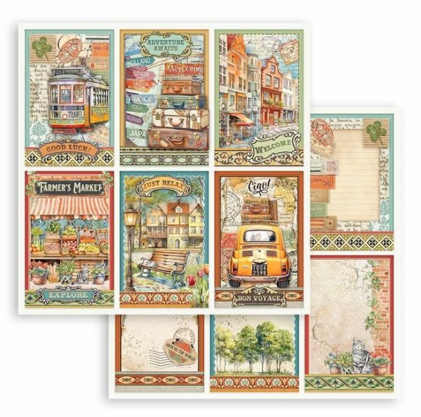Stamperia Art of Travelling 12x12 Inch Paper Sheets 6 Cards