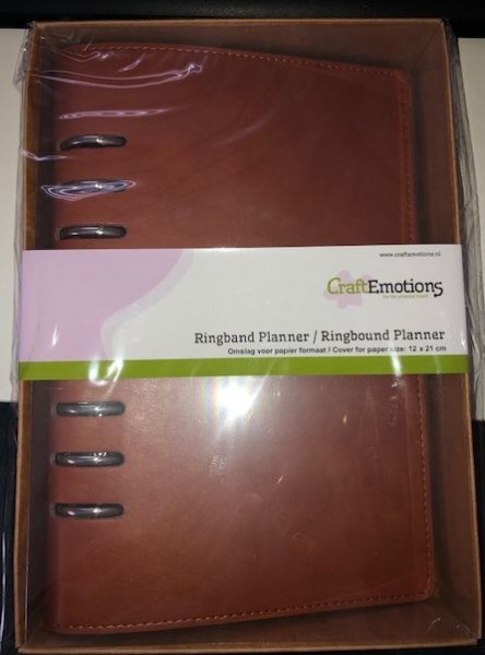 Ringband Planer - für Papier 120x210mm - Cognac braun PU leather - Paper not included