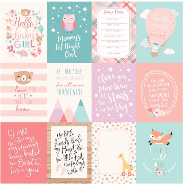 Echo Park Hello Baby 3x4 Journaling Cards 12x12