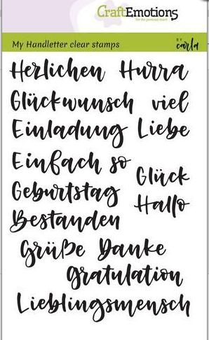 CraftEmotions Clear Stamps Handletter Wörter