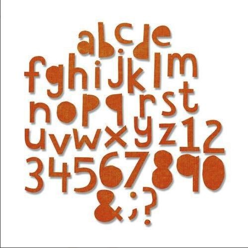 Sizzix Thinlits Die set - Alphanumeric Cutout Lower 102PK 663074 Tim Holtz 3/4