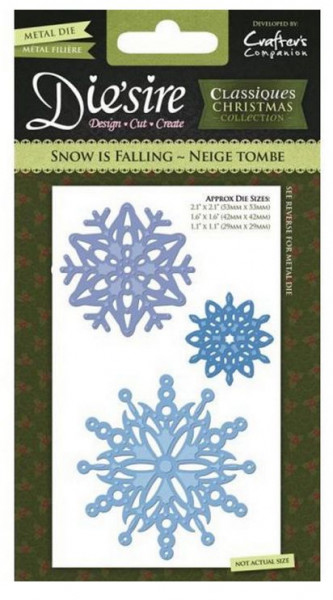 Crafters Companion Die'sire Classique Christmas Stanzschablonen Snow is falling Schneeflocken