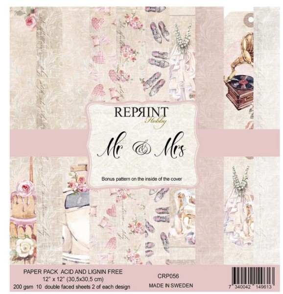 Reprint Hobby 12x12 Paper Pad Mr&Mrs