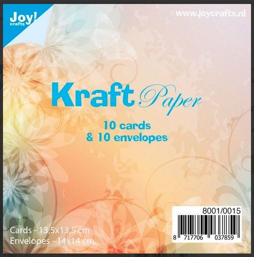 Joy! Crafts 10 Karten Kraftpapier mit Umschlag 13,5 cm x 13,5 cm