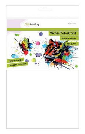CraftEmotions WaterColorCard - brilliant weiß 10 Bg A4 - 350 gr