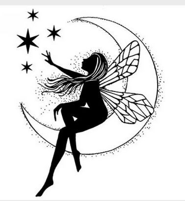 Lavinia Clear Stamp Moon Fairy Fee im Mond 6 x4,5 cm